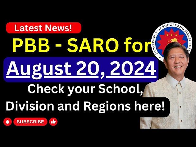 Performance-Based Bonus (PBB) 2022 Update SARO as of August 20, 2024