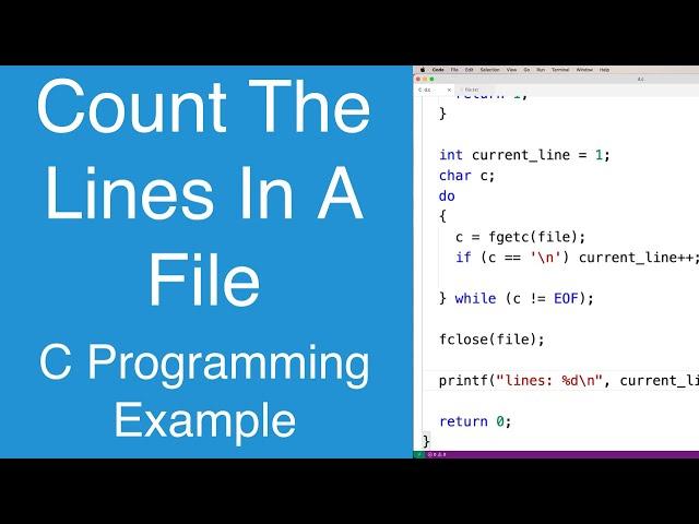 Count The Number Of Lines In A File | C Programming Example