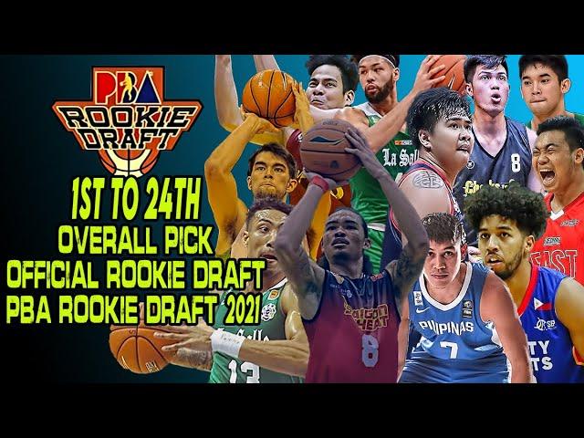 1st TO 24TH OVERALL PICK OFFICIAL ROOKIE DRAFT PBA ROOKIE DRAFT 2021