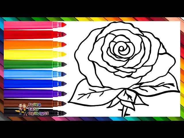 Draw And Color A Rose  Drawings For Kids