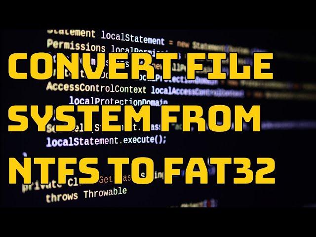 Convert File System From NTFS to FAT32 Using CMD ⏬