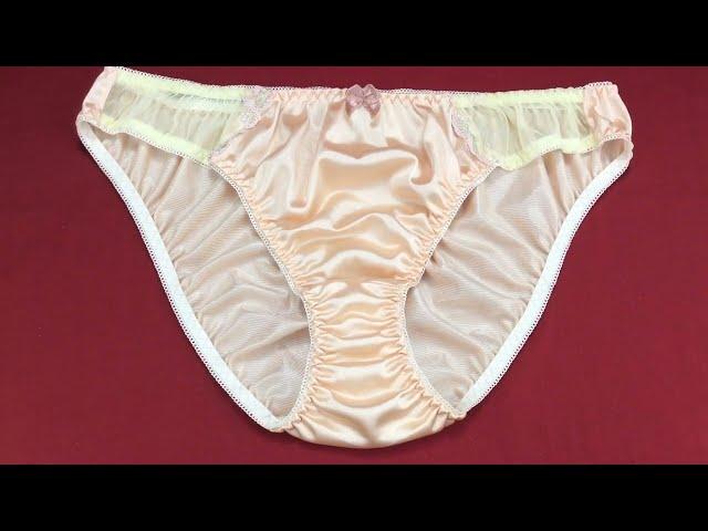 Orange Nylon Panties Panty Bikini Sexy With Lace & Ribbon Japanese Style Size 5L | กางเกงในเซ็ก...