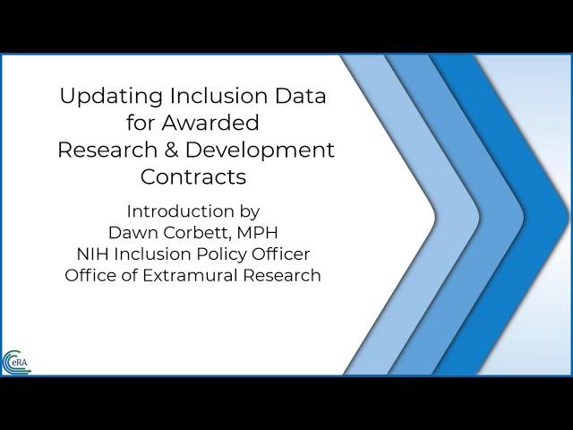 Updating Inclusion Data for Awarded Research & Development Contracts