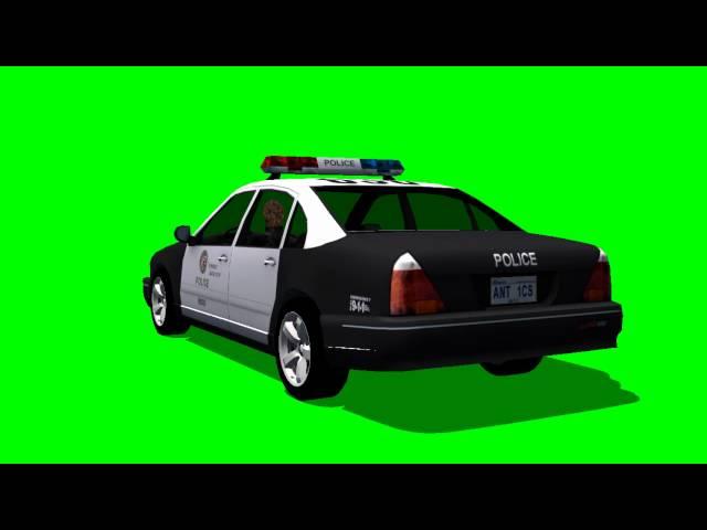 US Police Car drive 3 - green screen effects - free use