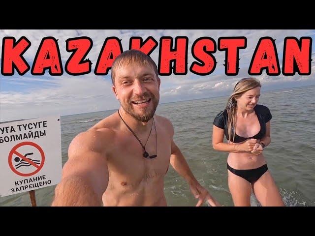 KAZAKHSTAN - Swimming in the CASPIAN SEA | Aktau, Kazakhstan