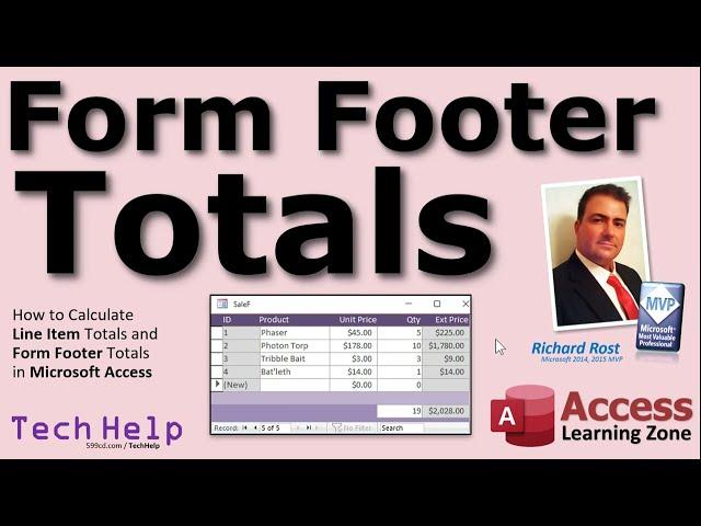 How to Calculate Line Item Totals and Form Footer Totals in Microsoft Access (Sum Function)