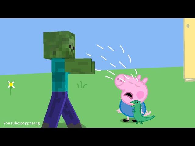 Peppa VS zombies in minecraft