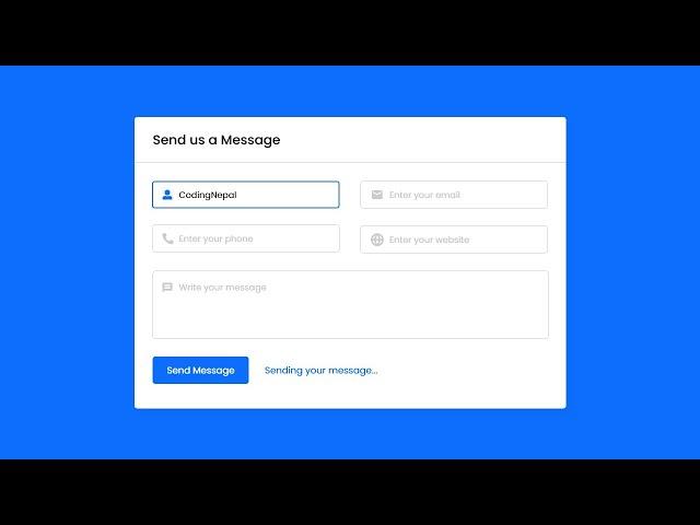 Create a Working Contact Form in HTML CSS JavaScript & PHP