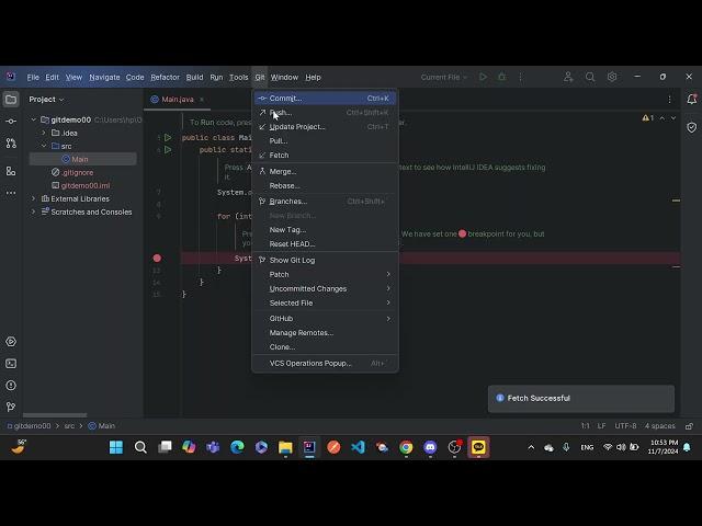 push project to github repo in IntelliJ