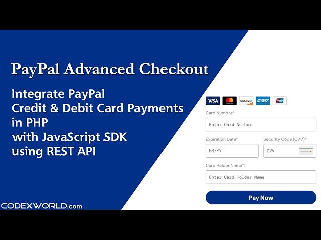 PayPal Advanced Checkout Card Payments Integration in PHP