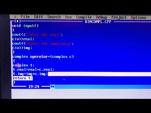 complex number program in binary operator overloading c++(tamil)