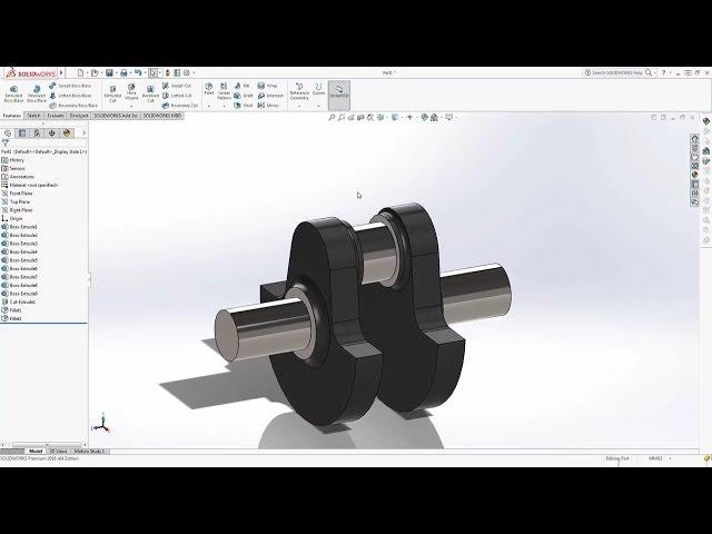 SOLIDWORKS TUTORIAL How to make a Crankshaft