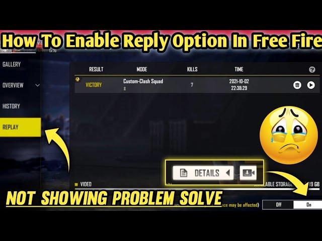 Free Fire Replay Options Not Showing | Free Fire New Replay System | Reply Options Problem Solve 