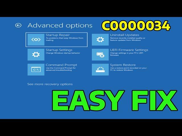 How To Fix Fatal Error c0000034 Applying Update Operation in Windows