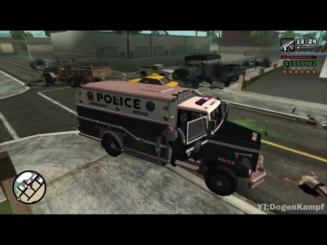 GTA San Andreas - Pulaski Las Venturas Shootout +  Wanted Level 6 Escape