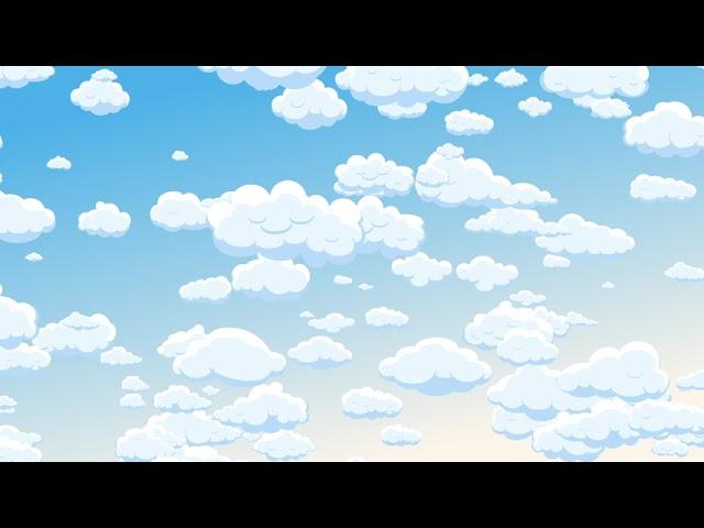 Cartoon Cloud background | Free motion graphics clouds overlay | After Effects Clouds animation