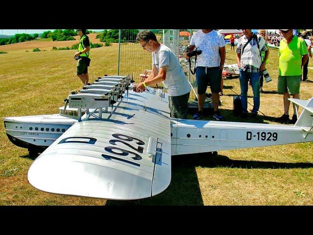 STUNNING !!! GIGANTIC !!! 60KG HUGE RC SCALE 1:10 DORNIER DO-X FLYING BOAT / FLIGHT DEMONSTRATION