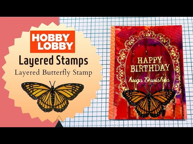 How to use Hobby Lobby Layered Butterfly Stamp #hobbylobby #butterfly #distressoxide