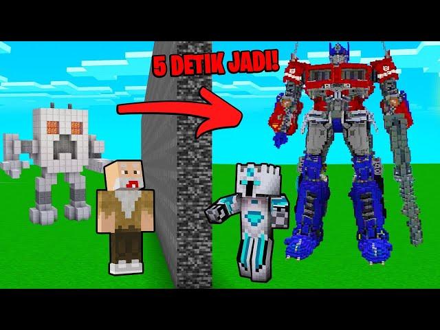 BAPAK GILE HERAN! 5 DETIK BISA BIKIN TRANSFORMERS SEBESAR INI DI MINECRAFT!!! - BUILD BATTLE!