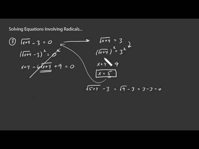 Solving Equations Involving Radicals