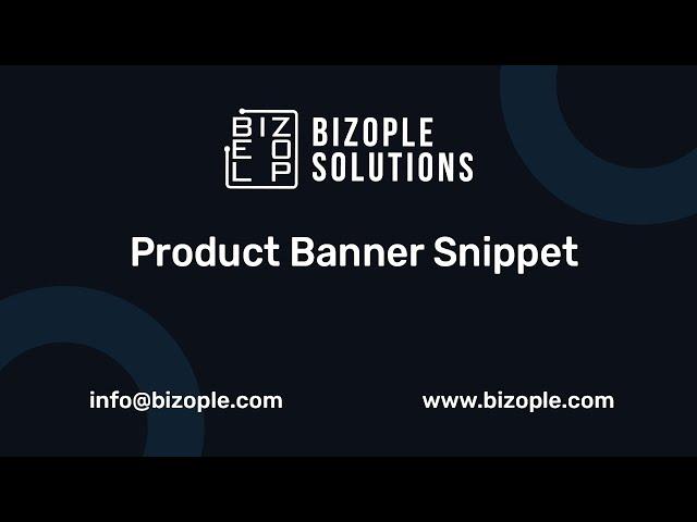 Dynamic Product Banner Snippet - Odoo Ecommerce V13