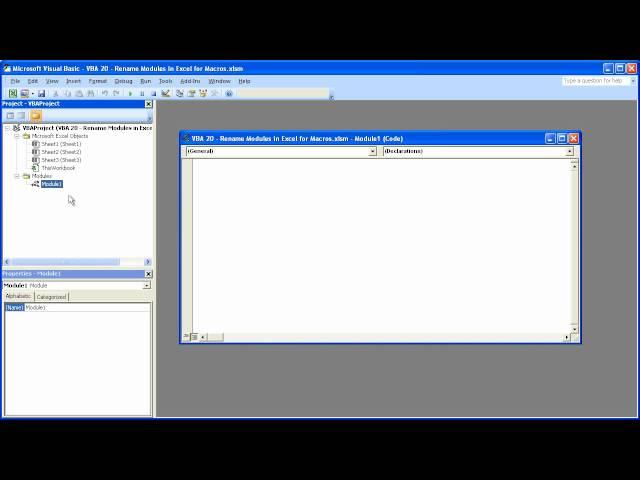 Excel Macro VBA Tip 20 - Rename Modules in Excel for Macros