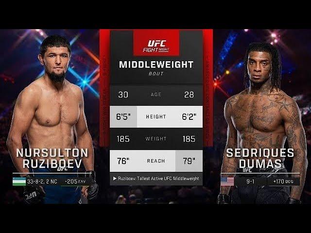 Full Fight TKO : Nursulton Ruziboev vs. Sedriques Dumas | UFC FN : Erin Blanchfield vs. Manon Fiorot