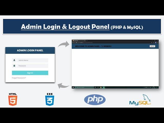 Admin Login Page in PHP MySQL | How to create Admin Login & Logout Panel in PHP MySQL