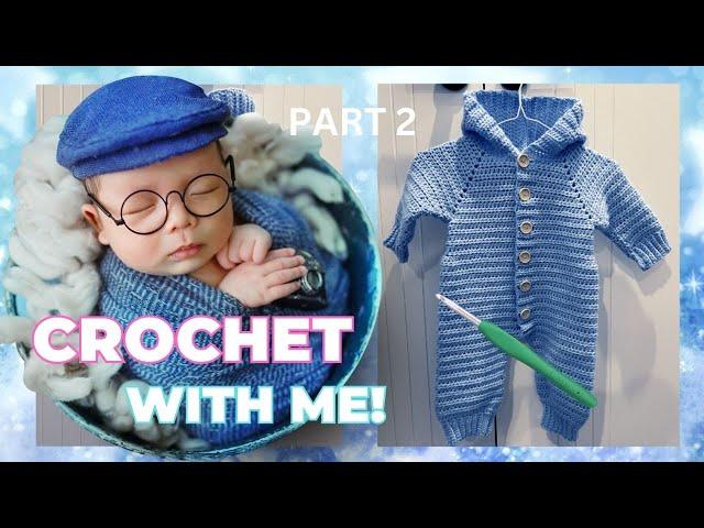 PART 2 - How to make a CROCHET baby onesie / romper EASY 3-6months