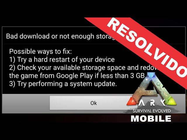 How to FIX Bad download or not enough storage ARK MOBILE Definitely