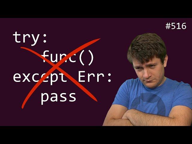 a simpler `try` / `except` (and why maybe shouldn't) (beginner - intermediate) anthony explains #516