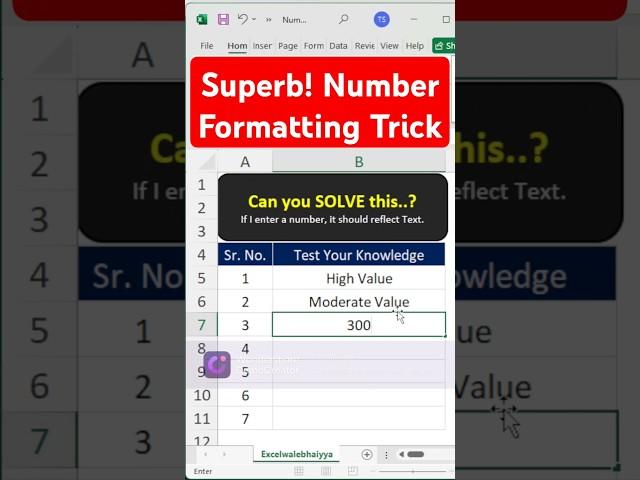 Custom Number Formatting Trick | #exceltips #shorts