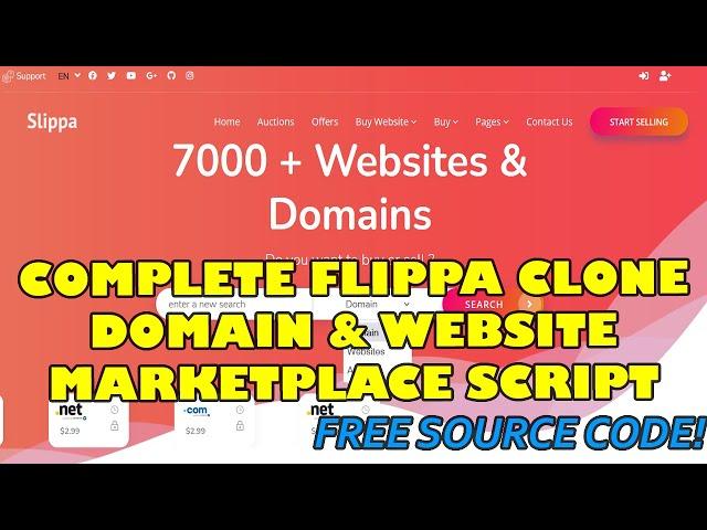 Complete Flippa Clone – Domain and Website Marketplace Script using PHP | Free Source Code Download