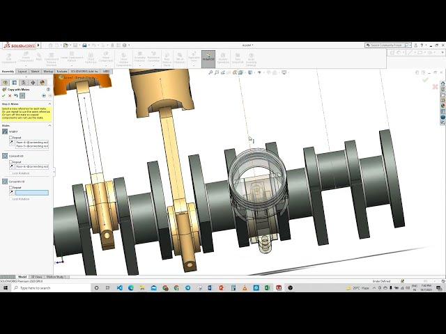 4 cylinder Engine CAD timelapse