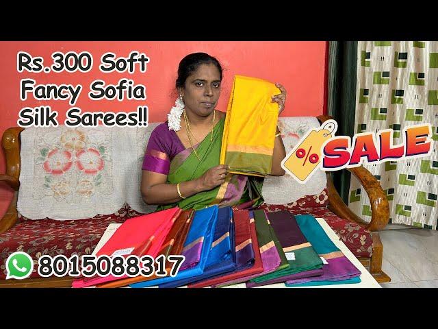 வெறும் 300 ரூபாய் மட்டுமே Fancy Soft Sofia Silk Sarees Available In Stunning Shades & Colors 