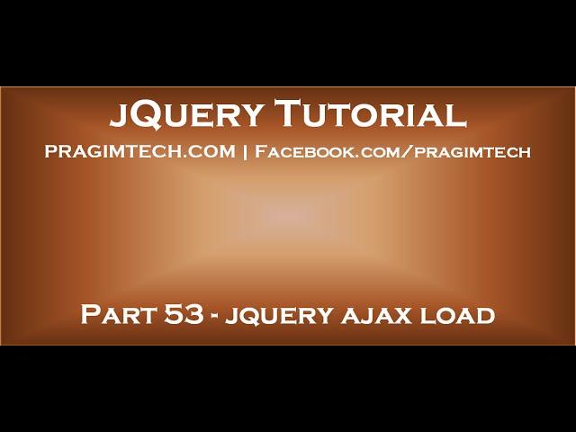 jquery ajax load