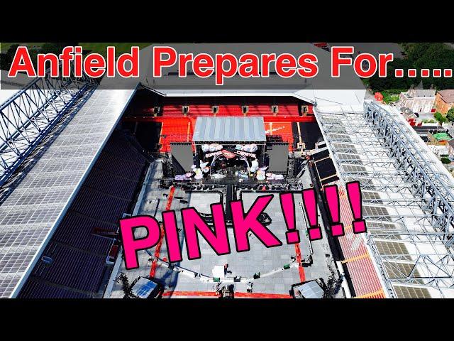 Anfield Stadium Prepares for PINK!!!!!