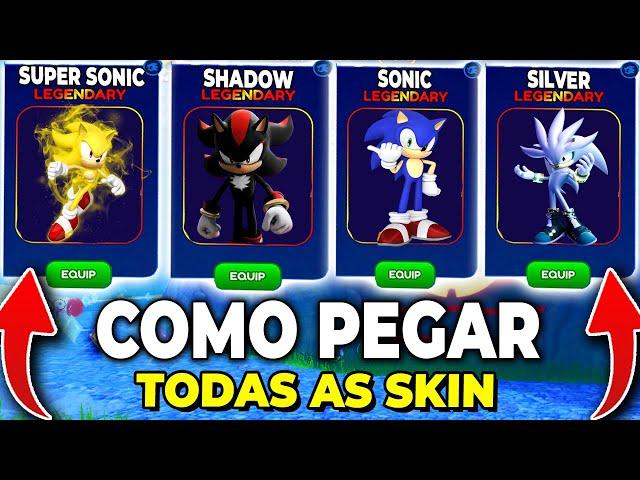 COMO PEGAR TODAS AS SKIN do SONIC, SHADOW, SILVER e SUPER SONIC NO SONIC SPEED SIMULATOR (Roblox)