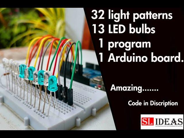 LED chaser with 32 effects |led patterns with Arduino | Code in Discription