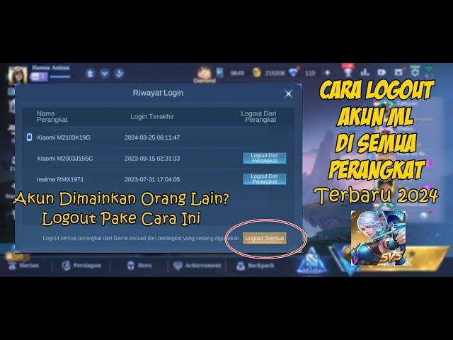 CARA LOGOUT AKUN MOBILE LEGENDS DI SEMUA PERANGKAT TERBARU 2024