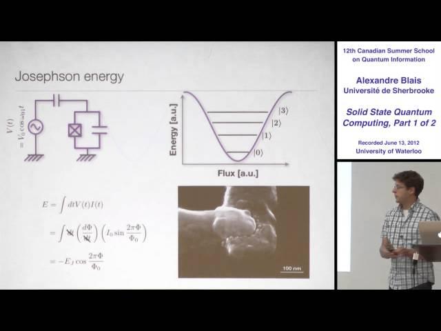 Alexandre Blais - Quantum Computing with Superconducting Qubits (Part 1) - CSSQI 2012