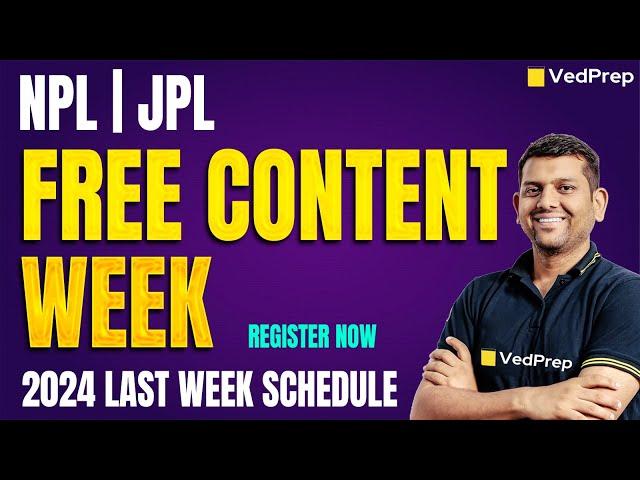 Free Content Week | JPL | NPL | Register Now | IIT JAM 2025 | CSIR NET 2024 | GATE 2025