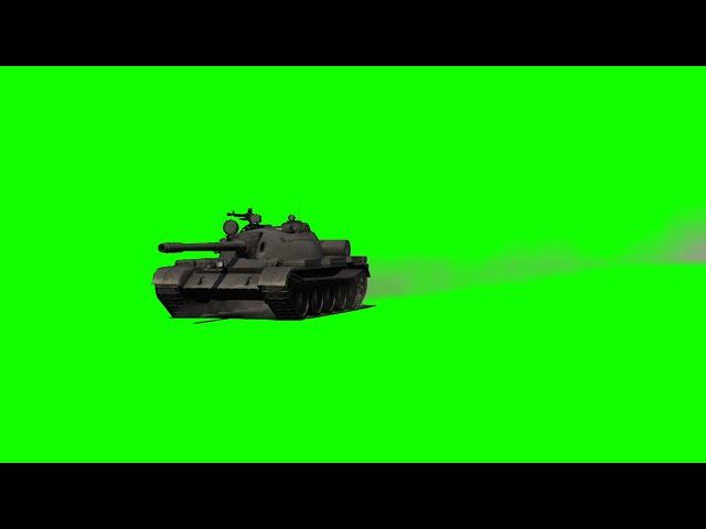 T-54/T-55 tank move 2 green screen