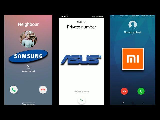 Samsung VS Asus Vs Xiaomi incoming calls