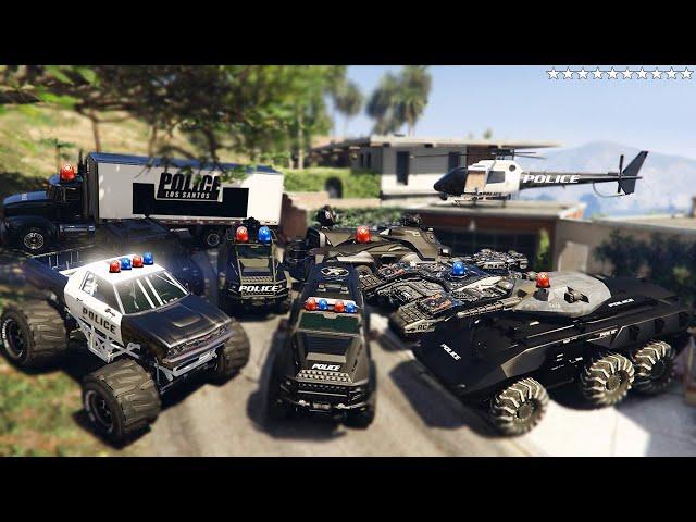 GTA 5 - Stealing HEAVY POLICE Cars with Franklin! ( GTA V Real Life Cars #11)