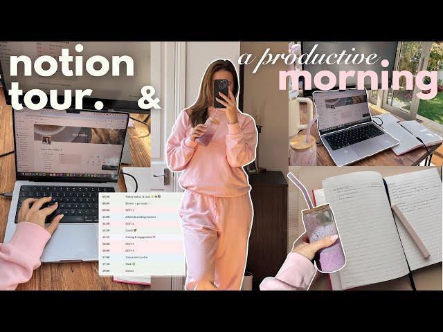 how i stay organised & productive  notion tour & spend the morning with me