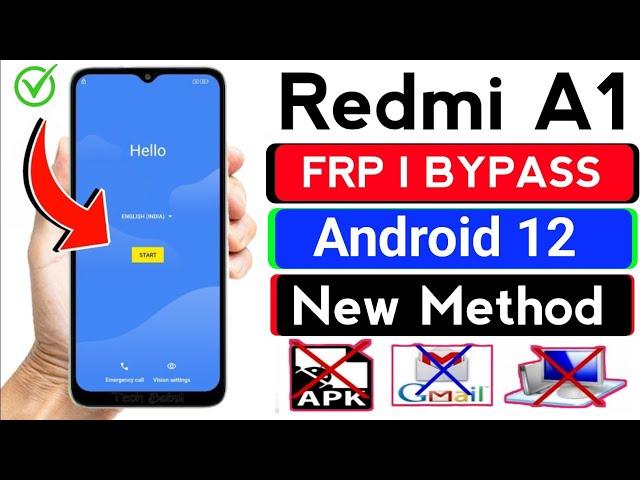 Redmi A1 2022 FRP Bypass Android 12 | New Solution | Redmi A1 Google Account Bypass Without Pc | PMT