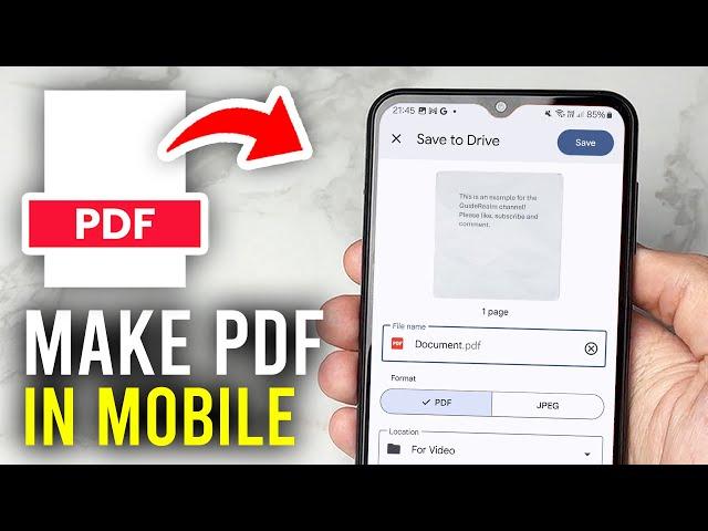 How To Make PDF File In Mobile - Full Guide