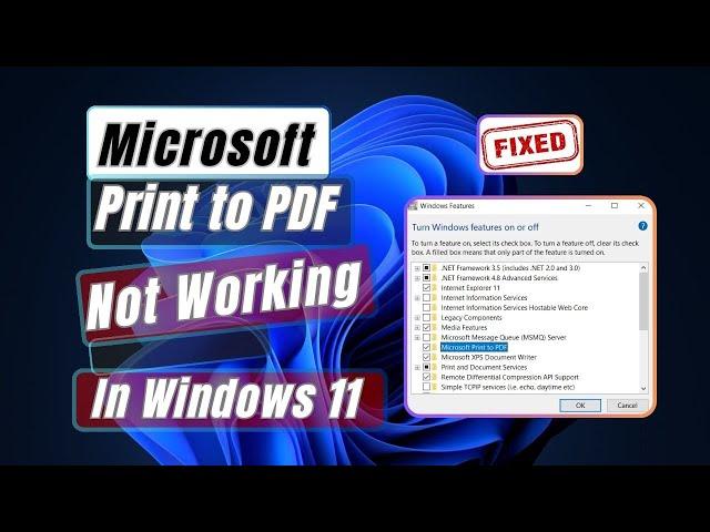 How to Fix Microsoft Print to PDF Not Working In Windows 11