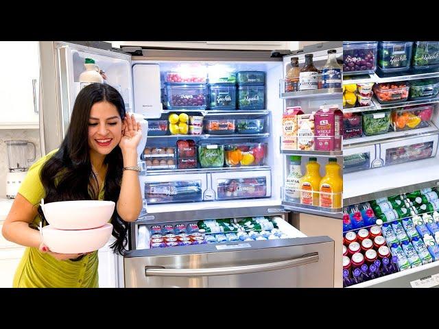 ASMR REFRIGERATOR ORGANIZATION | Satisfying Clean and Fridge Restock Organizing on a Budget